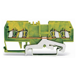 WAGO 279-837/999-950 4-Cndtr. Through Terminal Block Green-yellow AWG28-16