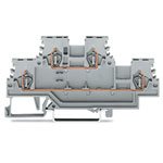 WAGO 279-501 L/L Double Deck 4-Cndtr. Through Terminal Block Grey AWG28-16