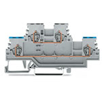WAGO 279-512 N/L Double Deck 4-Cndtr. Through Terminal Block Grey AWG28-16