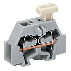 WAGO 261-301/331-000 2-Cndtr. Push Btn. Fix Flange T-Block Grey AWG28-14