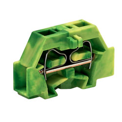 WAGO 261-307 2-Cndtr. Fixing Flange Terminal Block Green-yellow