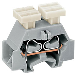 WAGO 261-351/342-000 2-Conductor 2 Push Btn. Terminal Block Grey AWG28-14