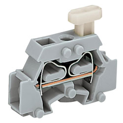 WAGO 261-411/331-000 1-way 2-Cndtr. Push Btn. F-Flange Block Grey AWG28-14