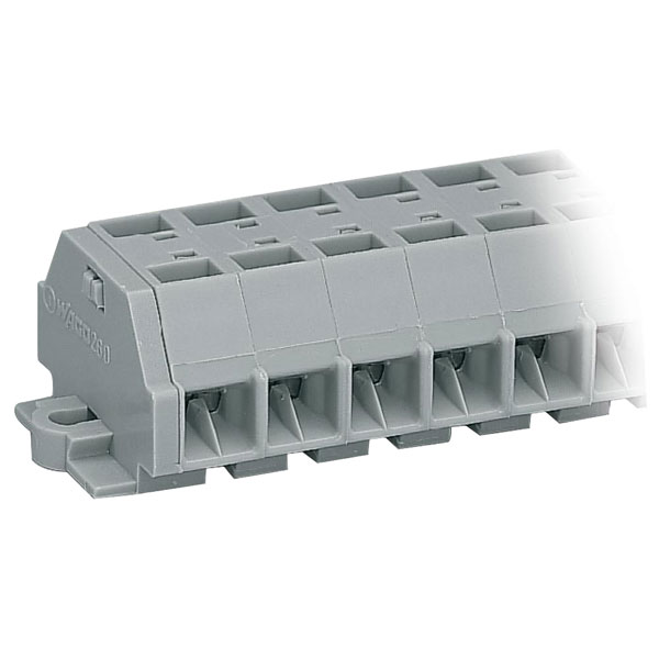 260-253 3-way 4 Conductor Snap In Terminal Strip Grey AWG28-16