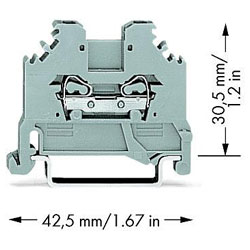 WAGO 279-101 2 Conductor Through Terminal Block Grey AWG28-16