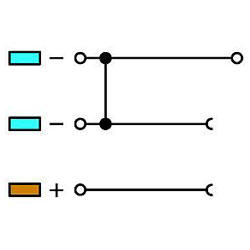 WAGO 270-564 Sensor 3 Conductor Supply Terminal Block Orange AWG28-12