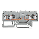WAGO 280-816 5mm 4-conductor Terminal Block Grey AWG 28-14