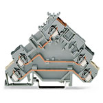 WAGO 280-583 5mm 3-conductor Actuator Terminal Block Grey AWG 28-14
