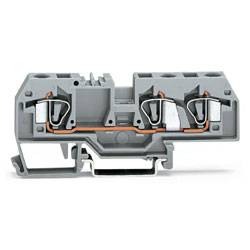 WAGO 282-681 8mm 3-conductor Terminal Block Grey AWG 24-10