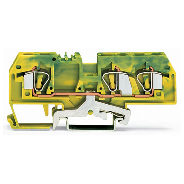  282-687 8mm 3-conductor Ground Terminal Block Green-yellow AWG 24-10