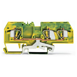 WAGO 282-687 8mm 3-conductor Ground Terminal Block Green-yellow AWG 24-10