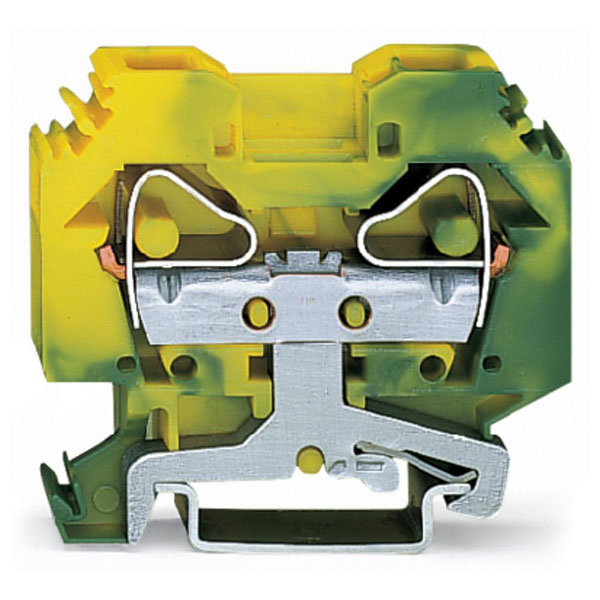  283-107 12mm 2-conductor Ground Terminal Block Green-yellow AWG 24-6