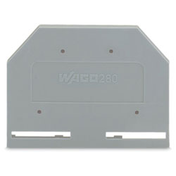 WAGO 280-301 2.5mm End and Intermediate Plate for 279-101 Grey