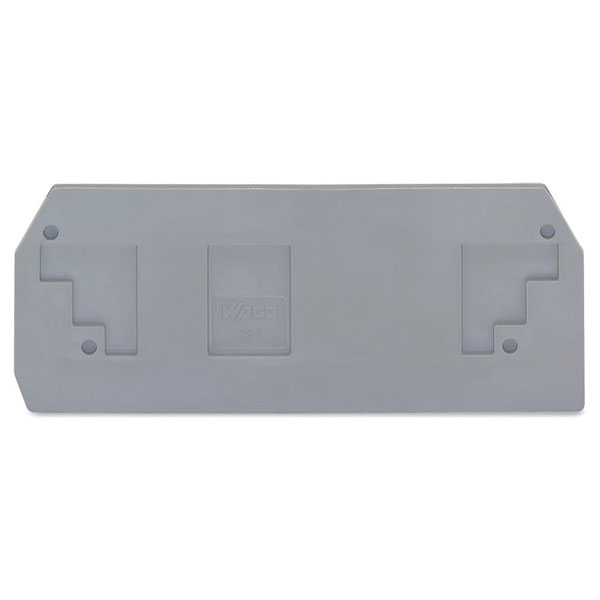  283-325 2.5mm 2-conductor Front Entry End Plate Grey