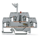 WAGO 281-634/281-434 6mm Double Deck LED DC 24V Trmnl. Block Grey AWG 28-12