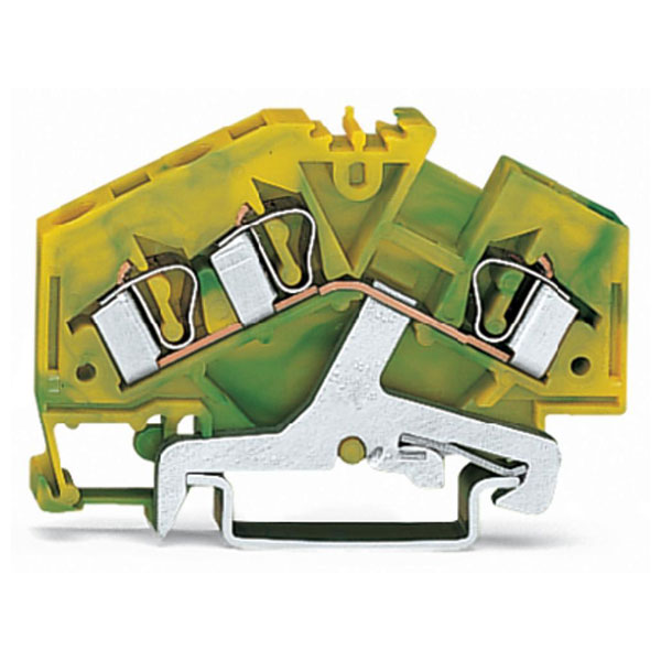 WAGO 281637 6mm 3conductor Ground Terminal Block Greenyellow AWG 28