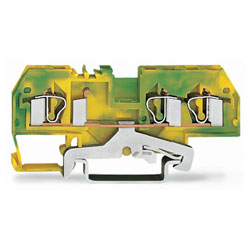 WAGO 281-687 6mm 3-conductor Ground Terminal Block Green-yellow AWG 28-12