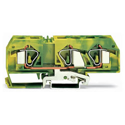 WAGO 283-677 12mm 3-conductor Ground Terminal Block Green-yellow AWG 24-6