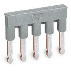 WAGO 281-485 5-pole Insulated Comb Style Jumper Bar Grey