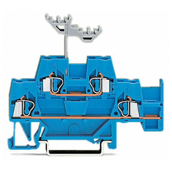  280-530 5mm Double Deck Jumper Terminal Block ATEX Ex I Blue AWG 28-14