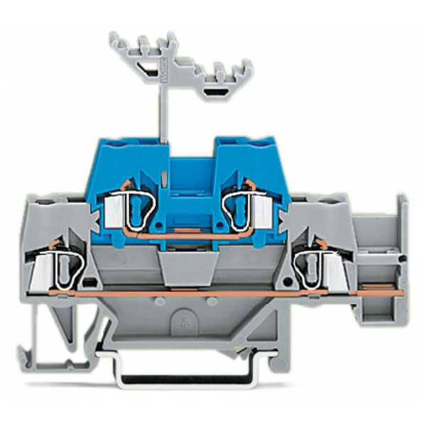  280-534 5mm Double Deck Jumper Terminal Block Grey, Blue AWG 28-14