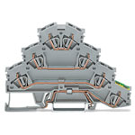 WAGO 281-530 6mm Quadruple Deck Gnd Trm. Block f Electric Motors Grey