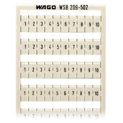 WAGO 209-502 WSB Quick Marker Horizontal (1-10) 10ea White