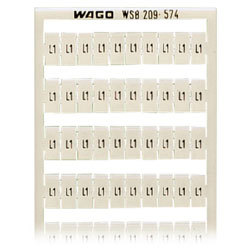 WAGO 209-574 WSB Quick Marker Horizontal (L1) 100ea White