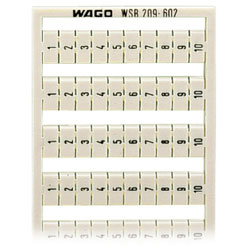 WAGO 209-602 WSB Quick Marker Vertical (1-10) 10ea White