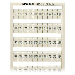 WAGO 209-666 WSB Quick Marker Vertical (1-50) 2ea White