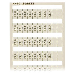 WAGO 209-933 WSB Quick Marker Vertical (E0.0-E9.7) 10ea White