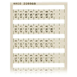 WAGO 209-968 WSB Quick Marker Vertical (A10.0-A19.7) 1ea White