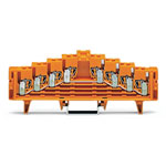 WAGO 727-226 4-level Same Potential Block Plain No Lock DIN 7.5mm Orange