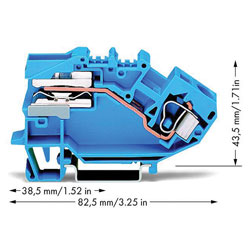 WAGO 784-613 1-conductor N-disconnect Terminal Block Blue