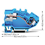 WAGO 784-613 1-conductor N-disconnect Terminal Block Blue