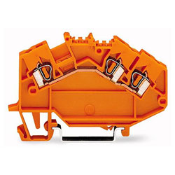 WAGO 780-654 3-conductor Through Terminal Block Orange