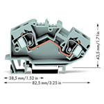 WAGO 784-601 2-conductor Through Terminal Block Grey