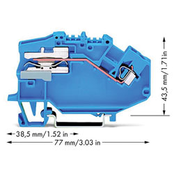 WAGO 780-613 1-conductor N-disconnect Terminal Block Blue