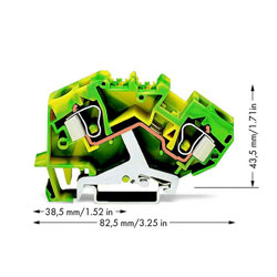 WAGO 784-607 2-conductor Ground Terminal Block Green-yellow