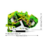 WAGO 784-607 2-conductor Ground Terminal Block Green-yellow