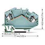 WAGO 781-601 2-conductor Through Terminal Block Grey
