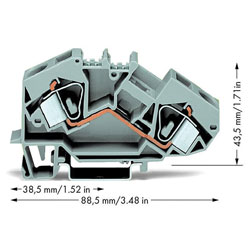 WAGO 783-601 2-conductor Through Terminal Block Grey