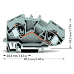 WAGO 783-601 2-conductor Through Terminal Block Grey