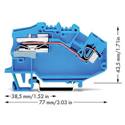 WAGO 781-613 1-conductor N-disconnect Terminal Block Blue