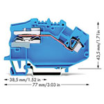 WAGO 781-613 1-conductor N-disconnect Terminal Block Blue