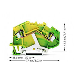 WAGO 781-607 2-conductor Ground Terminal Block Green-yellow