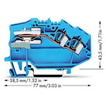 WAGO 781-643 2-conductor N-disconnect Terminal Block Blue