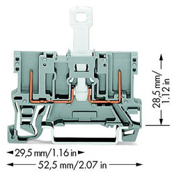 WAGO 769-222 2-pin Disconnect Carrier Terminal Block Grey