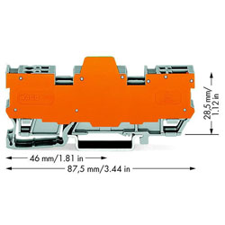 WAGO 769-182/769-314 1-way/1-pin Block/Separator 2-jpr. 4-pole 11.1mm Grey