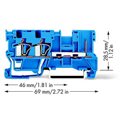 WAGO 769-251/000-006 2-conductor/1-pin Carrier Terminal Block Blue